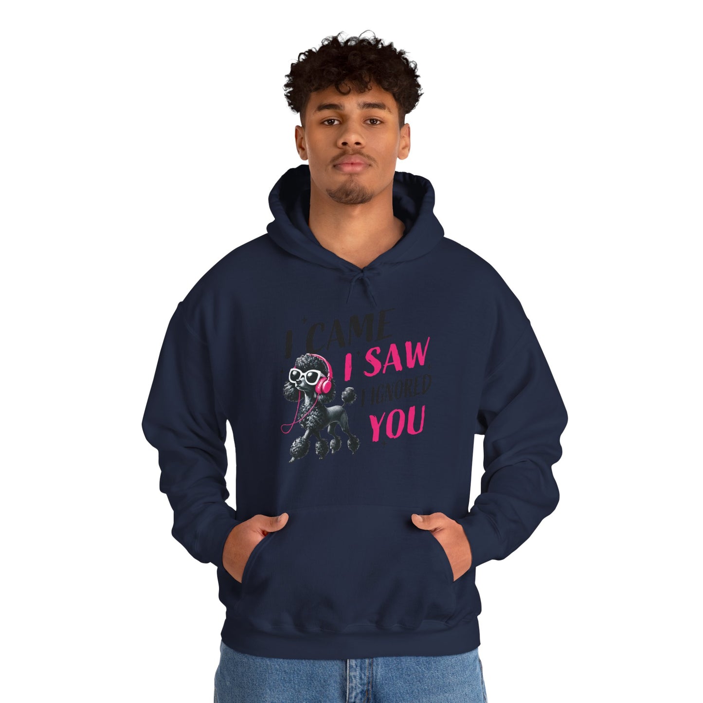 I Came I Saw I Ignored You Hoodie — Funny Dog Poodle Graphic Pullover Hooded Sweatshirt
