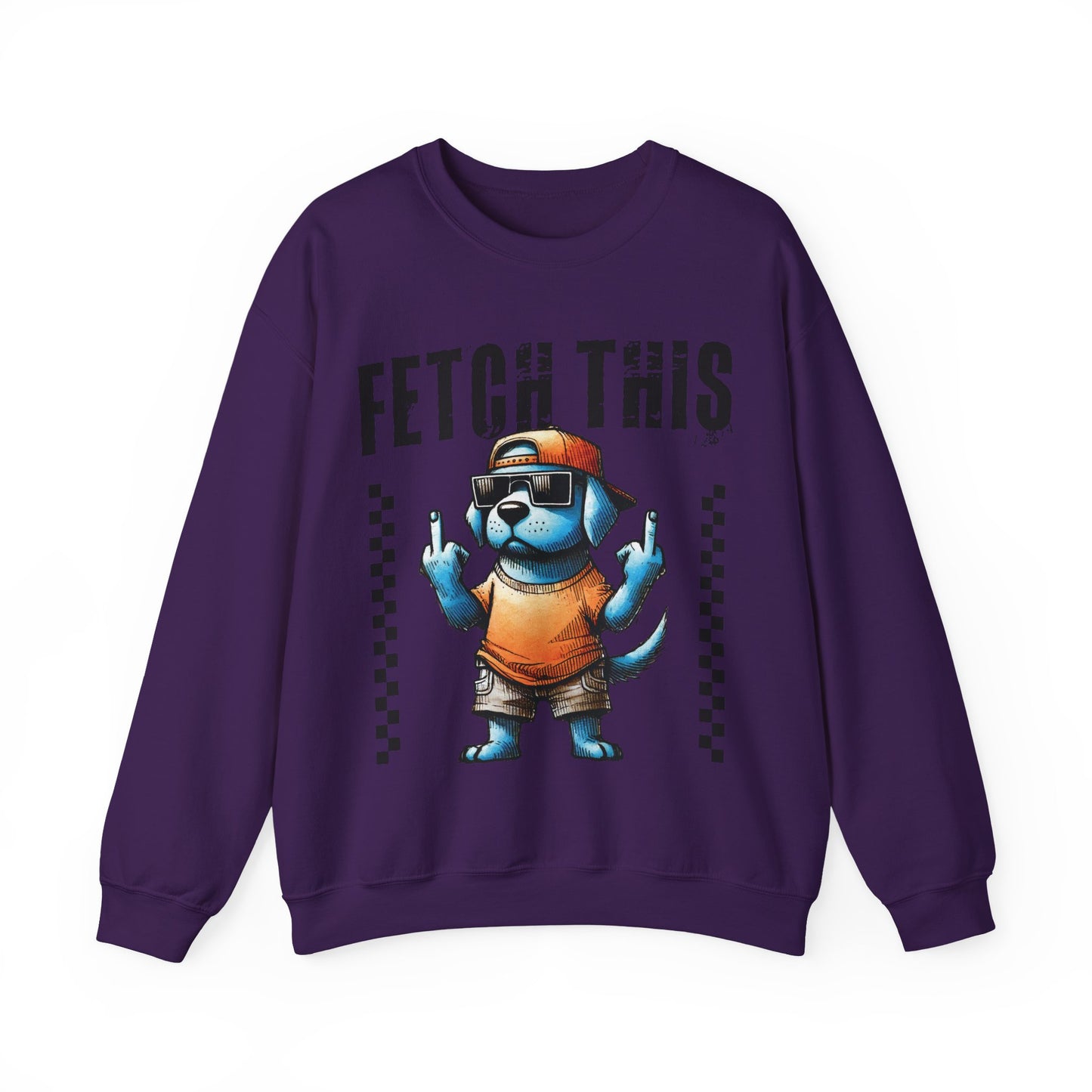 Funny Dog Crewneck Sweatshirt — "Fetch This" Cool Dog Graphic
