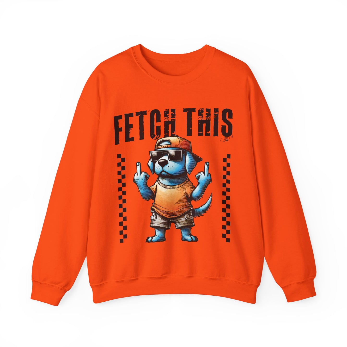 Funny Dog Crewneck Sweatshirt — "Fetch This" Cool Dog Graphic