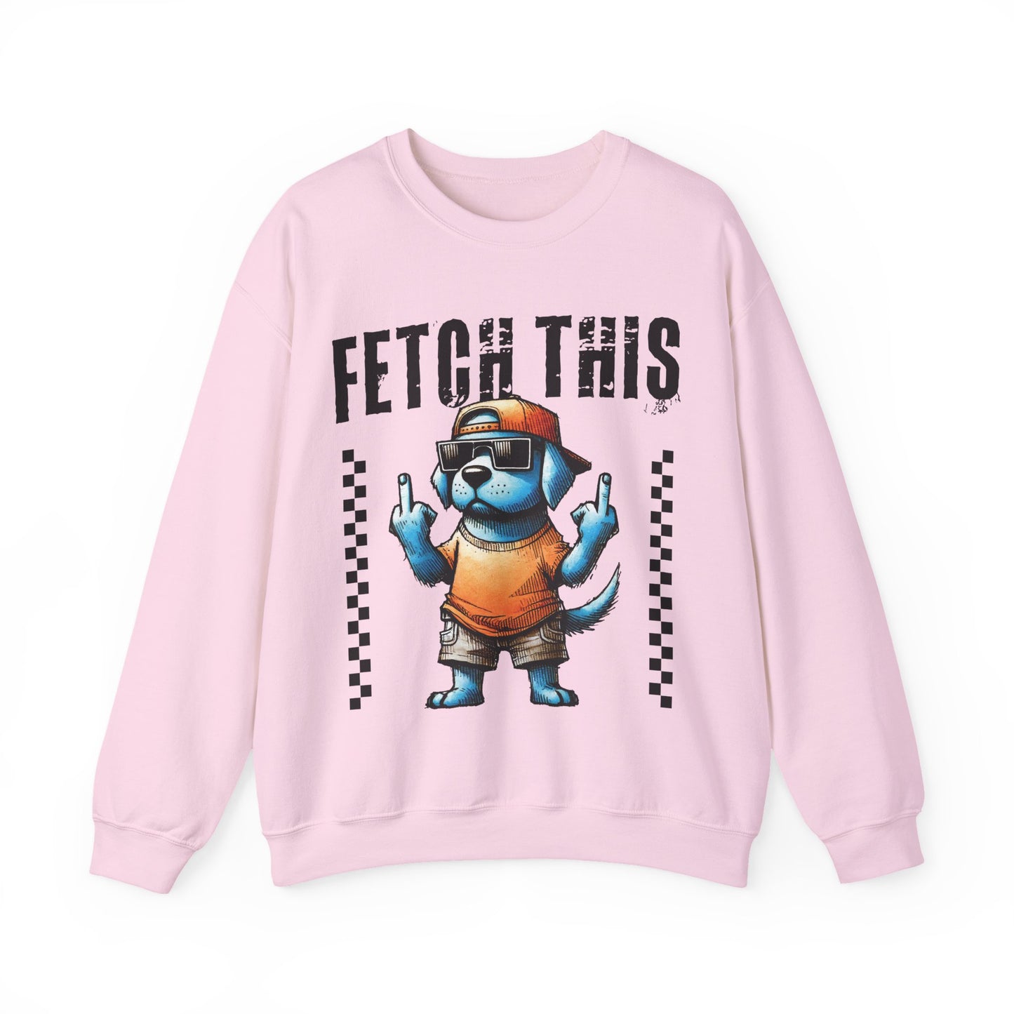 Funny Dog Crewneck Sweatshirt — "Fetch This" Cool Dog Graphic
