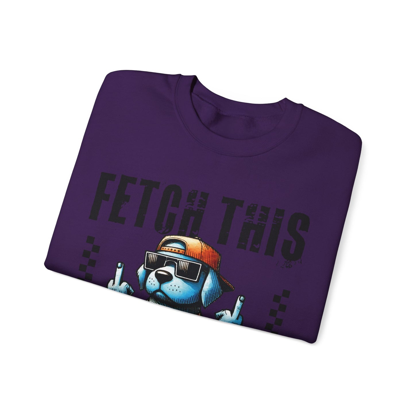 Funny Dog Crewneck Sweatshirt — "Fetch This" Cool Dog Graphic