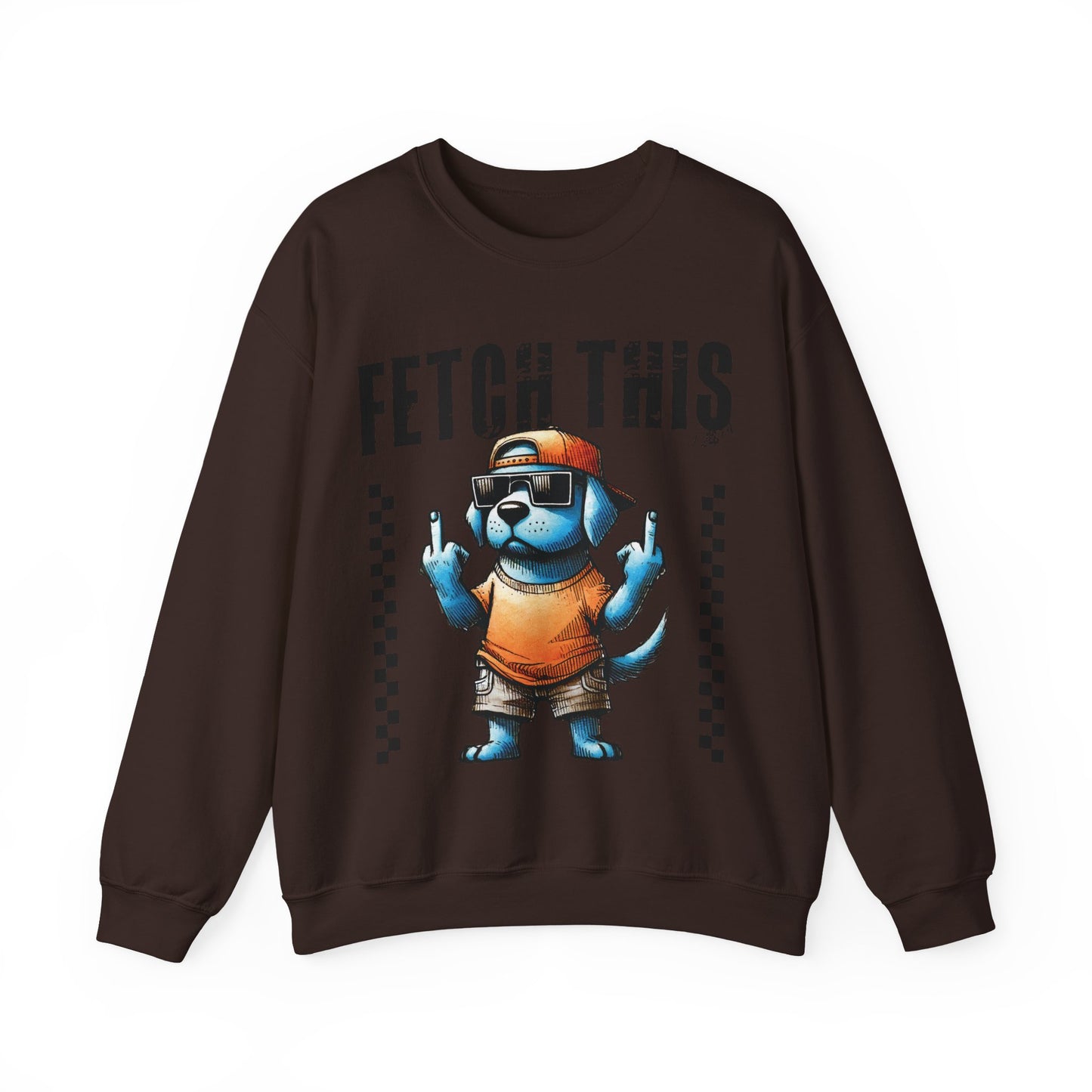 Funny Dog Crewneck Sweatshirt — "Fetch This" Cool Dog Graphic