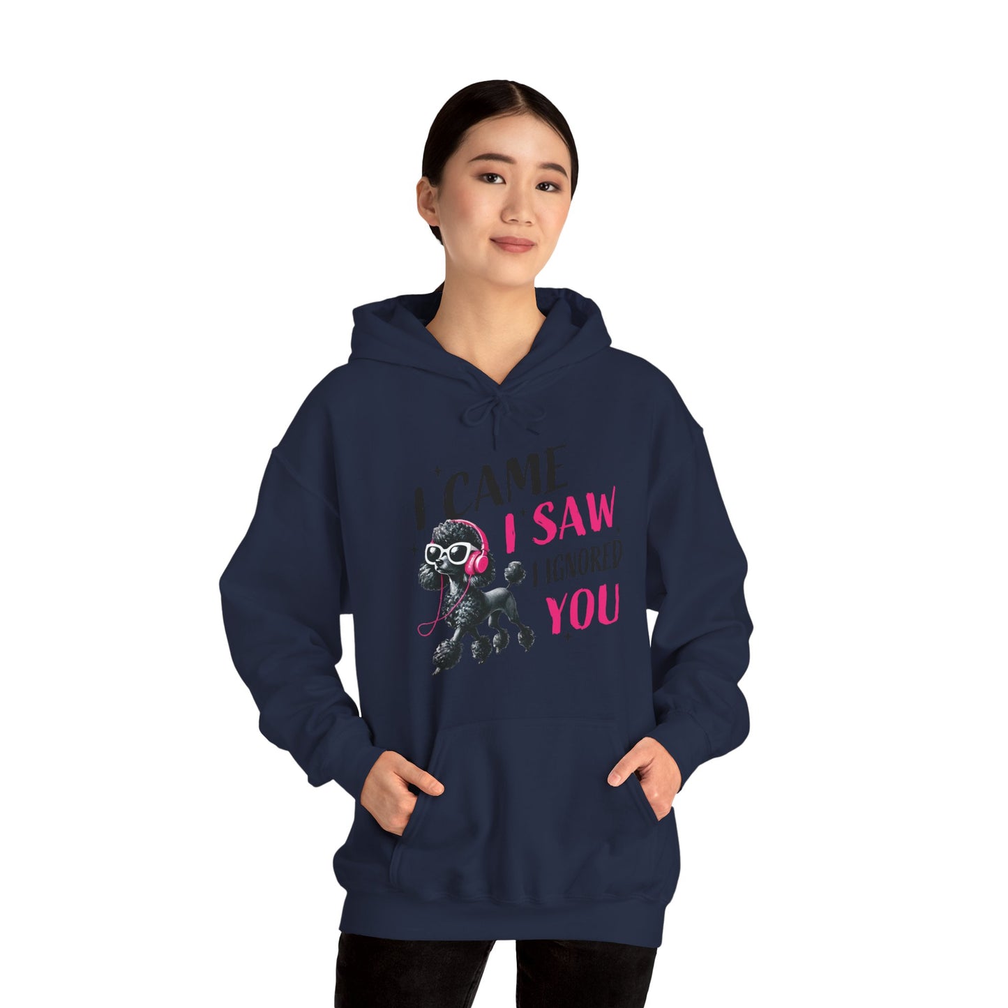 I Came I Saw I Ignored You Hoodie — Funny Dog Poodle Graphic Pullover Hooded Sweatshirt
