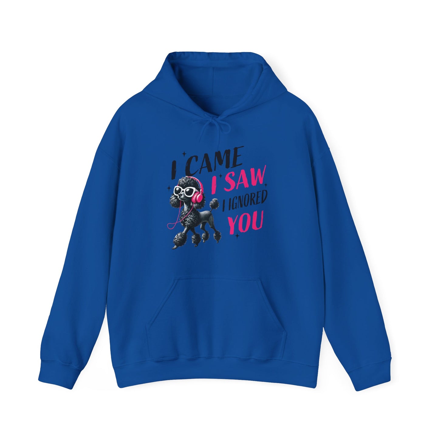 I Came I Saw I Ignored You Hoodie — Funny Dog Poodle Graphic Pullover Hooded Sweatshirt