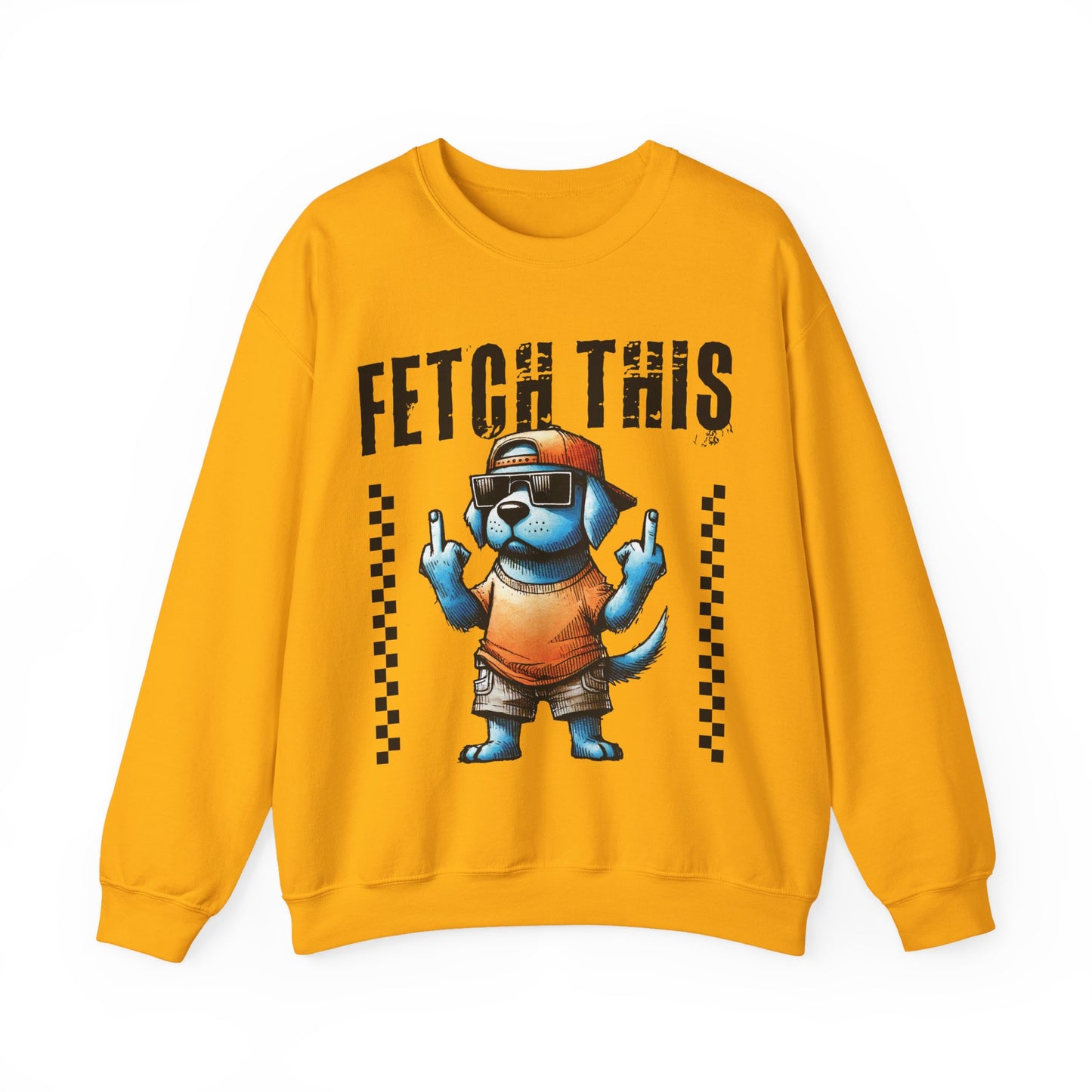 Funny Dog Crewneck Sweatshirt — "Fetch This" Cool Dog Graphic