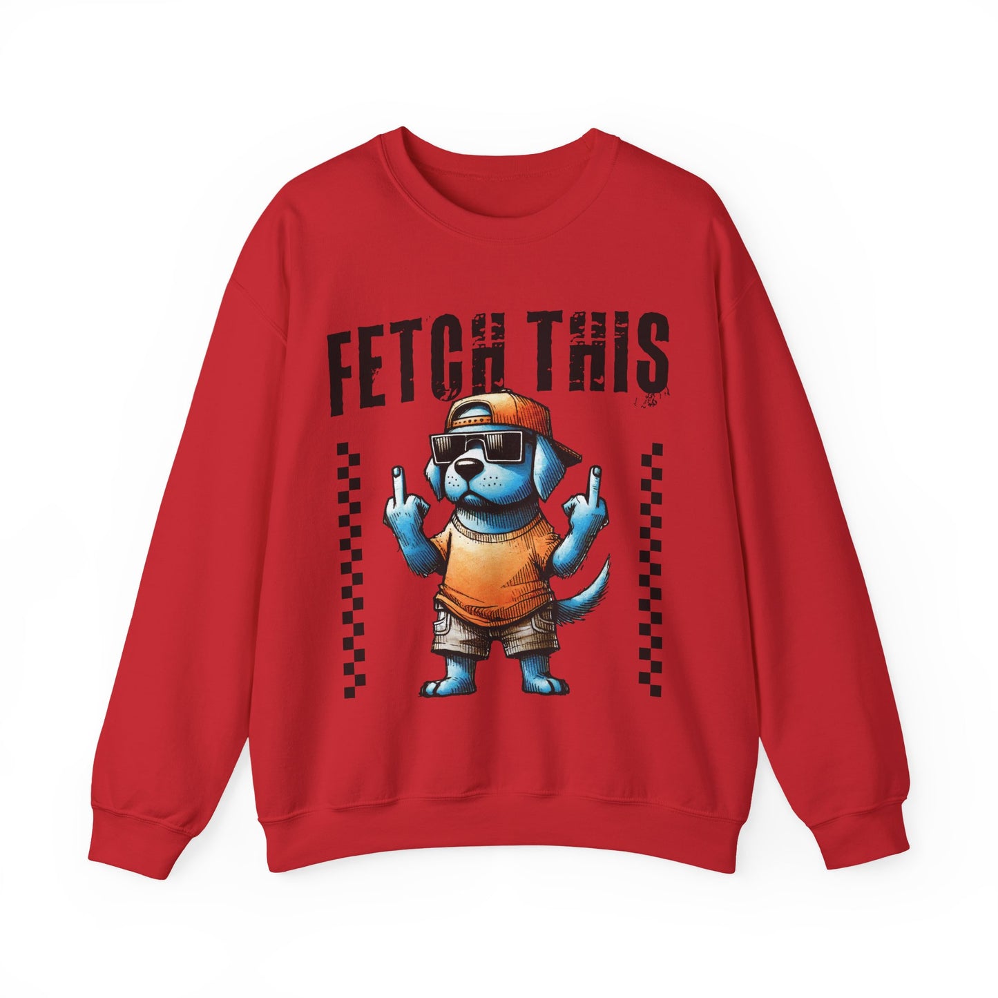 Funny Dog Crewneck Sweatshirt — "Fetch This" Cool Dog Graphic
