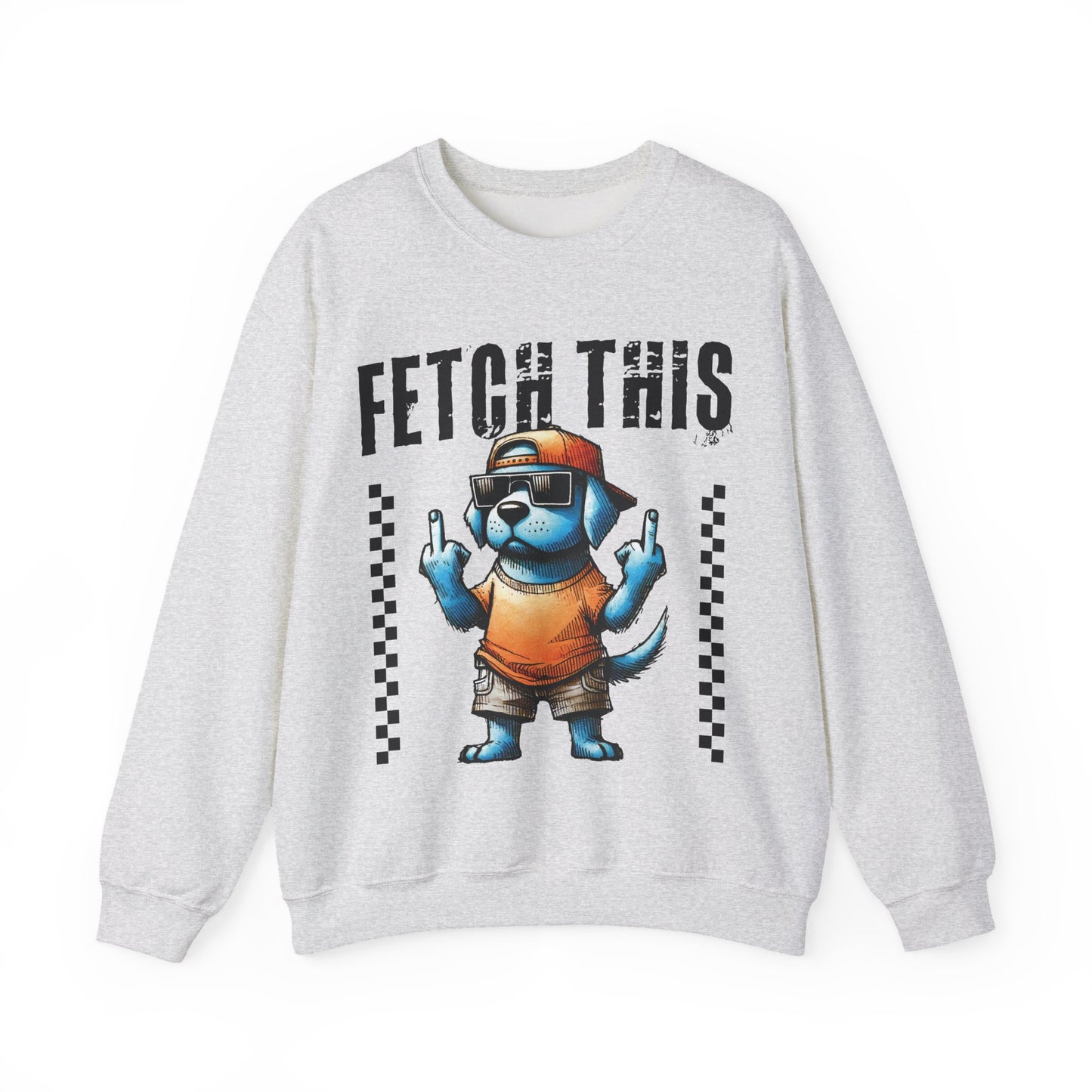Funny Dog Crewneck Sweatshirt — "Fetch This" Cool Dog Graphic